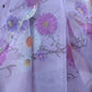 Rajwada Lavender Floral Printed Embroidered Organza Saree with Unstitched Blouse for Women