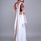 Rajwada White Embroidered Georgette Saree with Unstitched Blouse for Women
