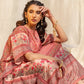 Rajwada Peach Silk Printed Stitched Indo Western Kaftan For Women