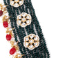 Rajwada Women Emerald Green With Ruby Beads Kundan Necklace