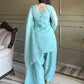 Rajwada Blue Silk Solid Kurta Set For Women
