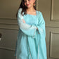 Rajwada Blue Silk Solid Kurta Set For Women