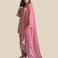 Rajwada Pink Silk Solid Kurta Set For Women