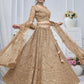 Rajwada Mustard Soft Net Embroidered Semi-Stitched Lehenga With Unstitched Blouse For Women