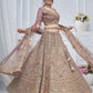 Rajwada Light Purple Soft Net Embroidered Semi-Stitched Lehenga With Unstitched Blouse For Women