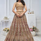 Rajwada Multicolor Soft Net Embroidered Semi-Stitched Lehenga With Unstitched Blouse For Women