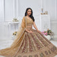 Rajwada Multicolor Soft Net Embroidered Semi-Stitched Lehenga With Unstitched Blouse For Women