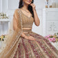 Rajwada Multicolor Soft Net Embroidered Semi-Stitched Lehenga With Unstitched Blouse For Women