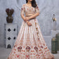 Rajwada White Organza  Embroidered Semi-Stitched Lehenga With Unstitched Blouse For Women