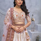 Rajwada White Organza  Embroidered Semi-Stitched Lehenga With Unstitched Blouse For Women