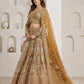 Rajwada Dark Beige Net Embellished Semi Stitched Lehenga For Women