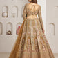 Rajwada Dark Beige Net Embellished Semi Stitched Lehenga For Women