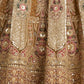 Rajwada Dark Beige Net Embellished Semi Stitched Lehenga For Women