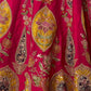 Rajwada Pink Silk Blend Embellished Semi Stitched Lehenga For Women