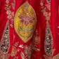 Rajwada Red Silk Blend Embellished Semi Stitched Lehenga For Women