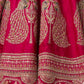 Rajwada Dark Pink Silk Blend Embellished Semi Stitched Lehenga For Women