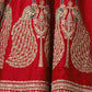 Rajwada Red Silk Blend Embellished Semi Stitched Lehenga For Women