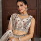 Rajwada Off White Net Embellished Semi Stitched Lehenga For Women