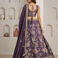 Rajwada Purple Silk Blend Embellished Semi Stitched Lehenga For Women