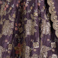 Rajwada Purple Silk Blend Embellished Semi Stitched Lehenga For Women