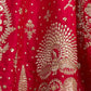 Rajwada Red Silk Blend Embellished Semi Stitched Lehenga For Women