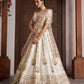 Rajwada Off White Silk Blend Embellished Semi Stitched Lehenga For Women