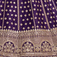 Rajwada Royal Purple Silk Blend Embellished Semi Stitched Lehenga For Women