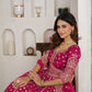Rajwada Dark Pink Silk Blend Embellished Semi Stitched Lehenga For Women