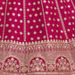 Rajwada Dark Pink Silk Blend Embellished Semi Stitched Lehenga For Women