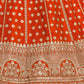 Rajwada Orange Silk Blend Embellished Semi Stitched Lehenga For Women