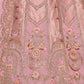 Rajwada Baby Pink Silk Blend Embroidered Semi Stitched Lehenga For Women