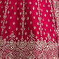 Rajwada Dark Pink Net Embellished Semi Stitched Lehenga For Women