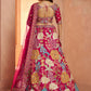 Rajwada Pink Silk Blend Embellished Semi Stitched Lehenga For Women