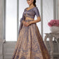 Rajwada Pastel Blue  Blend Embroidered Semi Stitched Lehenga For Women