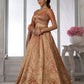 Rajwada Rust Silk Blend Embroidered Semi Stitched Lehenga For Women