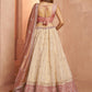 Rajwada Cream Silk Blend Embellished Semi Stitched Lehenga For Women