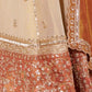 Rajwada Cream Silk Blend Embellished Semi Stitched Lehenga For Women