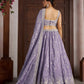 Rajwada Purple Silk Blend Embellished Semi Stitched Lehenga For Women