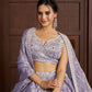 Rajwada Purple Silk Blend Embellished Semi Stitched Lehenga For Women