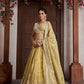 Rajwada Light Yellow Silk Blend Embellished Semi Stitched Lehenga For Women