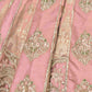 Rajwada Pastel Pink Silk Blend Embellished Semi Stitched Lehenga For Women
