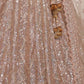 Rajwada Light Brown Soft Net Embroidered Semi-Stitched Lehenga With Unstitched Blouse For Women