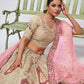 Rajwada Cream Organza Silk Embroidered Semi Stitched Lehenga With Unstitched Blouse For Women