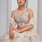 Rajwada White Soft Net Embroidered Semi Stitched Lehenga With Unstitched Blouse For Women