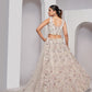 Rajwada White Soft Net Embroidered Semi Stitched Lehenga With Unstitched Blouse For Women
