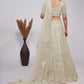 Rajwada White Soft Net Embroidered Semi Stitched Lehenga With Unstitched Blouse For Women
