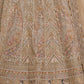 Rajwada Cream Soft Net Embroidered Semi Stitched Lehenga With Unstitched Blouse For Women