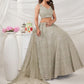 Rajwada White Soft Net Embroidered Semi Stitched Lehenga With Unstitched Blouse For Women