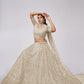 Rajwada White Soft Net Embroidered Semi Stitched Lehenga With Unstitched Blouse For Women