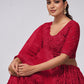 Rajwada Red Soft Net Embroidered Semi Stitched Lehenga With Unstitched Blouse For Women